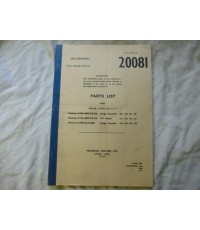 Parts List For Truc, 3Ton, G.S. 4x4 Army Code 20081
