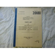 Parts List For Truc, 3Ton, G.S. 4x4 Army Code 20081